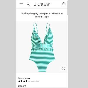 JCrew Ruffle Plunging One-piece Swimsuit